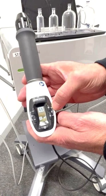 STORZ shockwave handpiece undergoing physiotherapy equipment repair